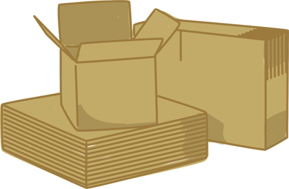 Illustration von mehreren Umzugskartons.